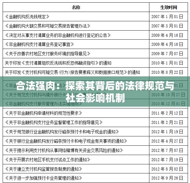 合法强肉：探索其背后的法律规范与社会影响机制