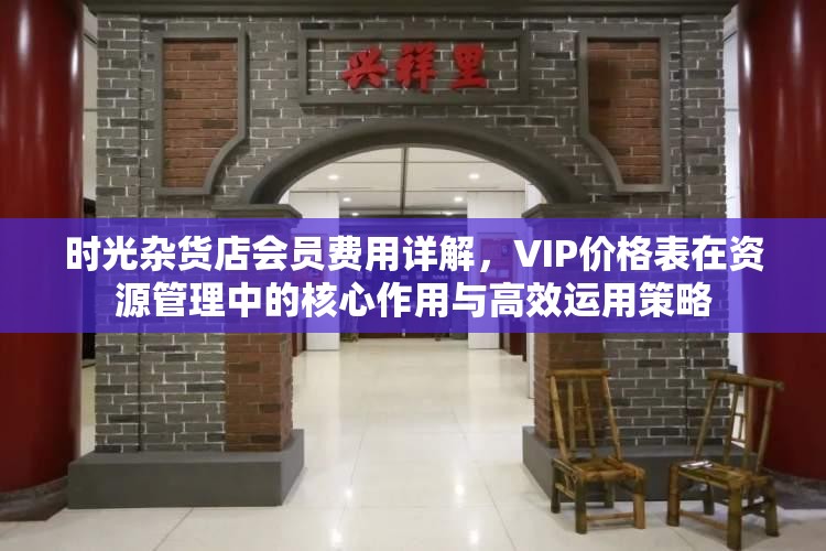时光杂货店会员费用详解，VIP价格表在资源管理中的核心作用与高效运用策略