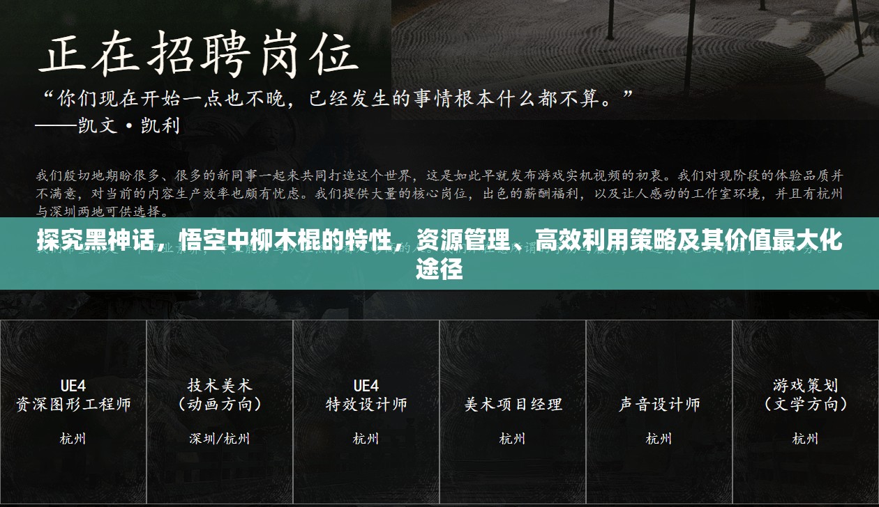 探究黑神话，悟空中柳木棍的特性，资源管理、高效利用策略及其价值最大化途径