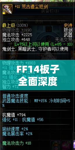 FF14板子全面深度解析，探索游戏中的万能交流神器与无限可能