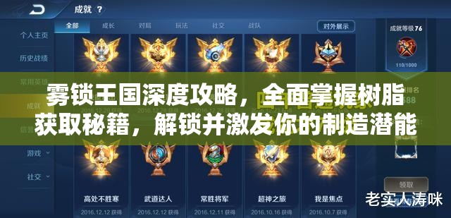 雾锁王国深度攻略，全面掌握树脂获取秘籍，解锁并激发你的制造潜能