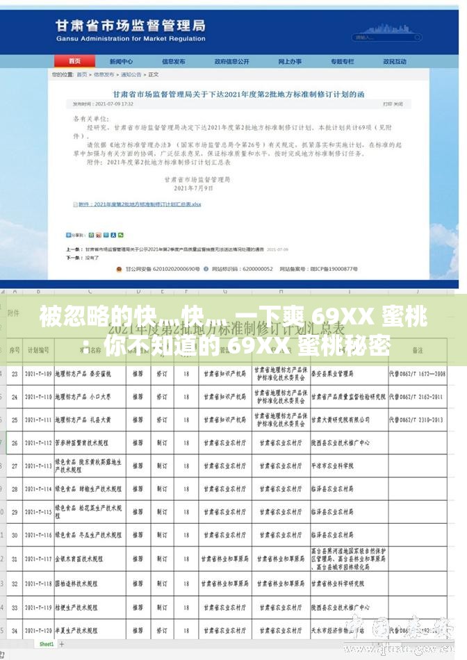 被忽略的快灬快灬 一下爽 69XX 蜜桃：你不知道的 69XX 蜜桃秘密
