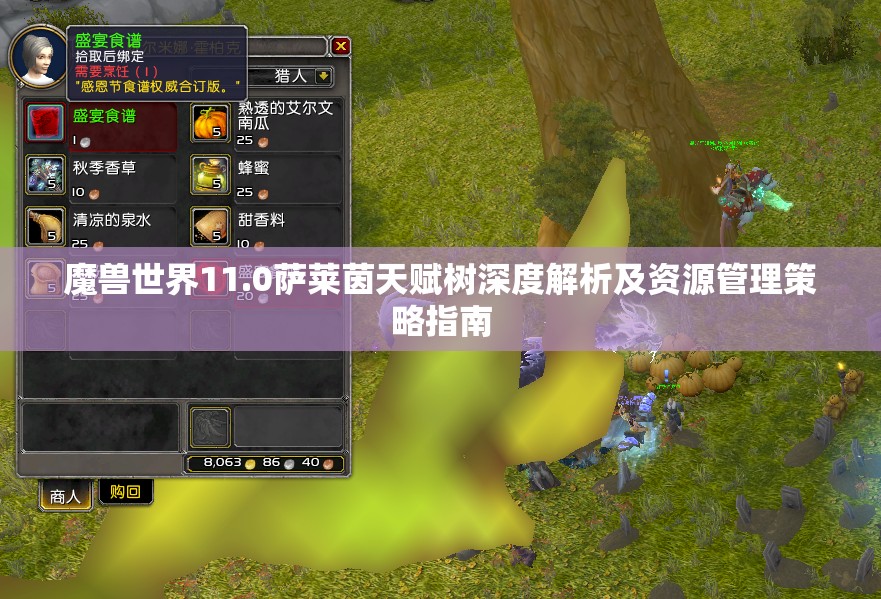 魔兽世界11.0萨莱茵天赋树深度解析及资源管理策略指南