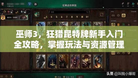 巫师3，狂猎昆特牌新手入门全攻略，掌握玩法与资源管理艺术