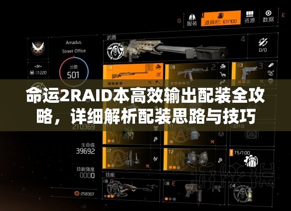 命运2RAID本高效输出配装全攻略，详细解析配装思路与技巧