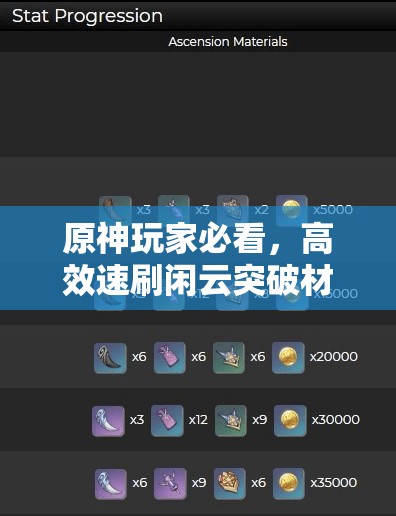 原神玩家必看，高效速刷闲云突破材料清水玉的最佳路线分享