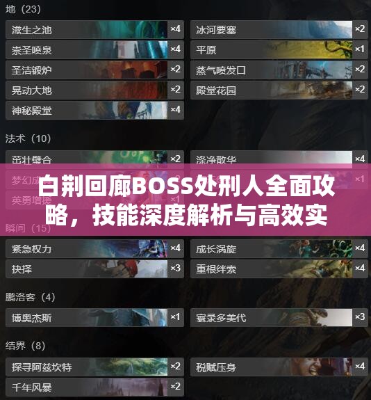白荆回廊BOSS处刑人全面攻略，技能深度解析与高效实战技巧分享