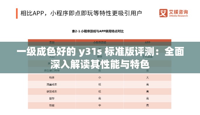 一级成色好的 y31s 标准版评测：全面深入解读其性能与特色