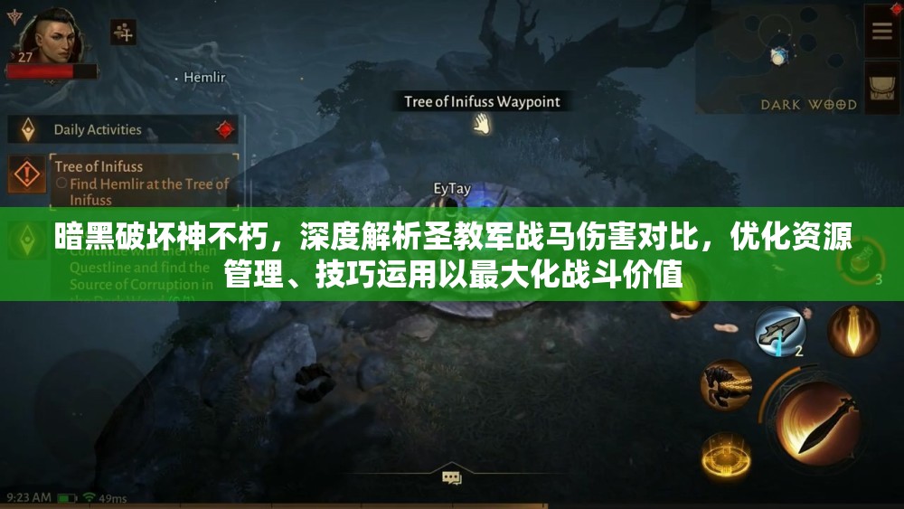 暗黑破坏神不朽，深度解析圣教军战马伤害对比，优化资源管理、技巧运用以最大化战斗价值