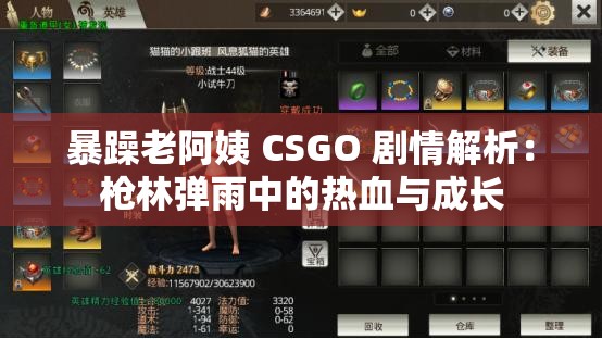 暴躁老阿姨 CSGO 剧情解析：枪林弹雨中的热血与成长
