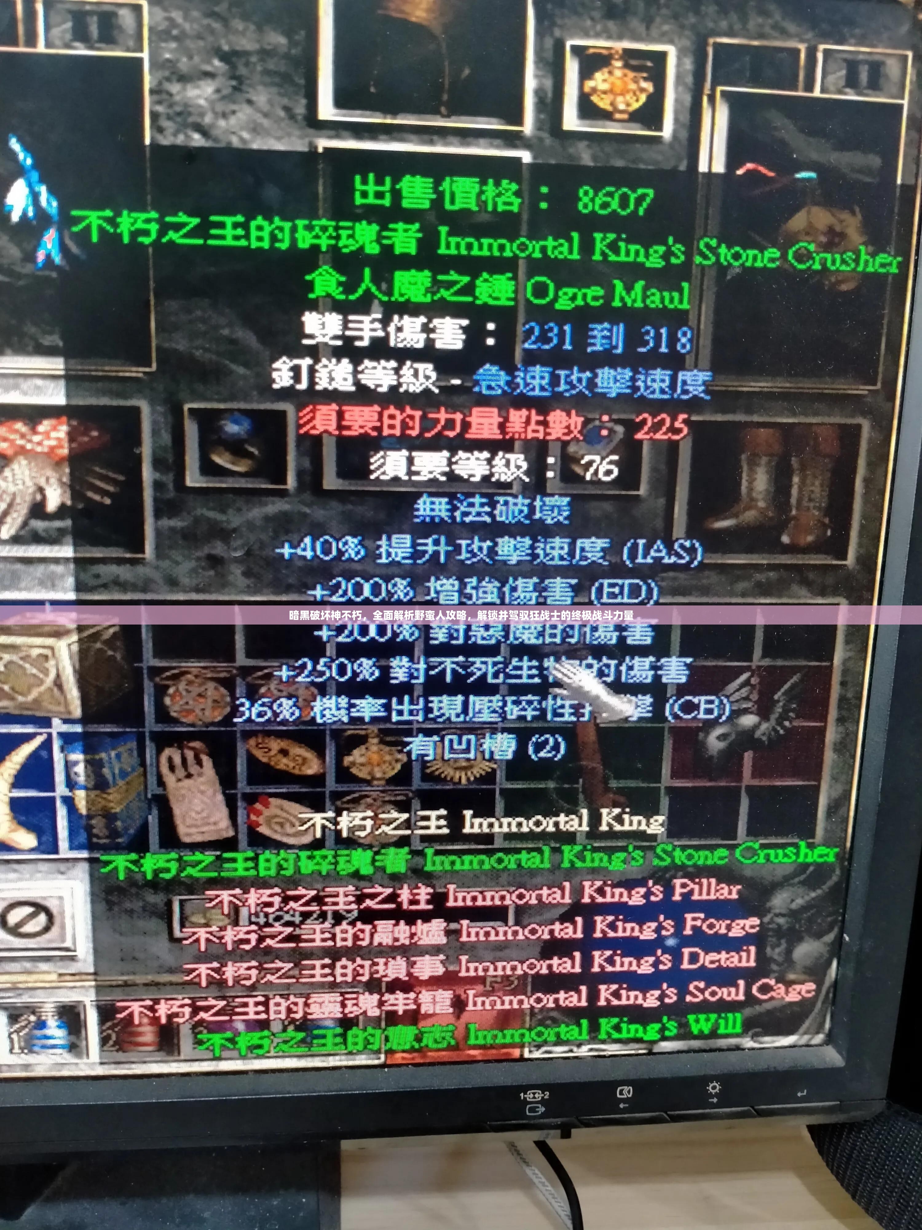 暗黑破坏神不朽，全面解析野蛮人攻略，解锁并驾驭狂战士的终极战斗力量