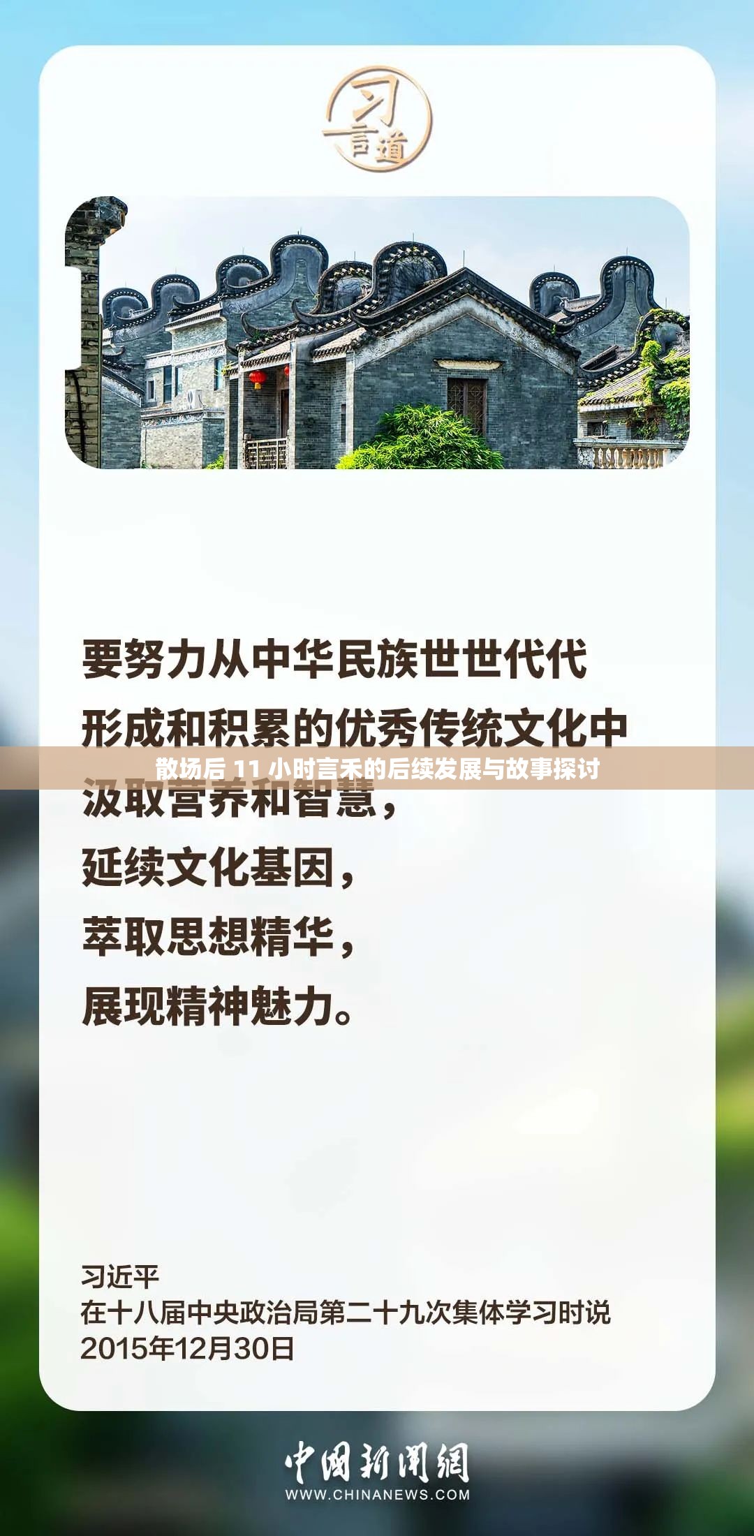 散场后 11 小时言禾的后续发展与故事探讨