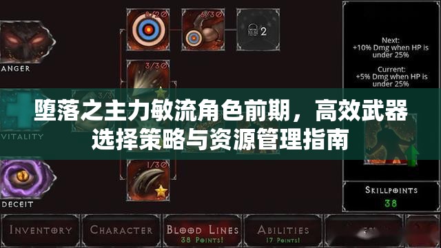 堕落之主力敏流角色前期，高效武器选择策略与资源管理指南