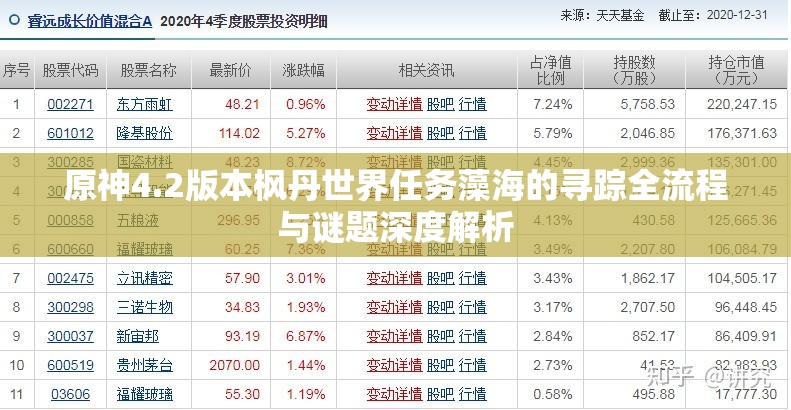 原神4.2版本枫丹世界任务藻海的寻踪全流程与谜题深度解析
