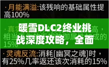 暖雪DLC2终业挑战深度攻略，全面解析腐化吕坤海的打法策略