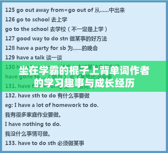 坐在学霸的棍子上背单词作者的学习趣事与成长经历
