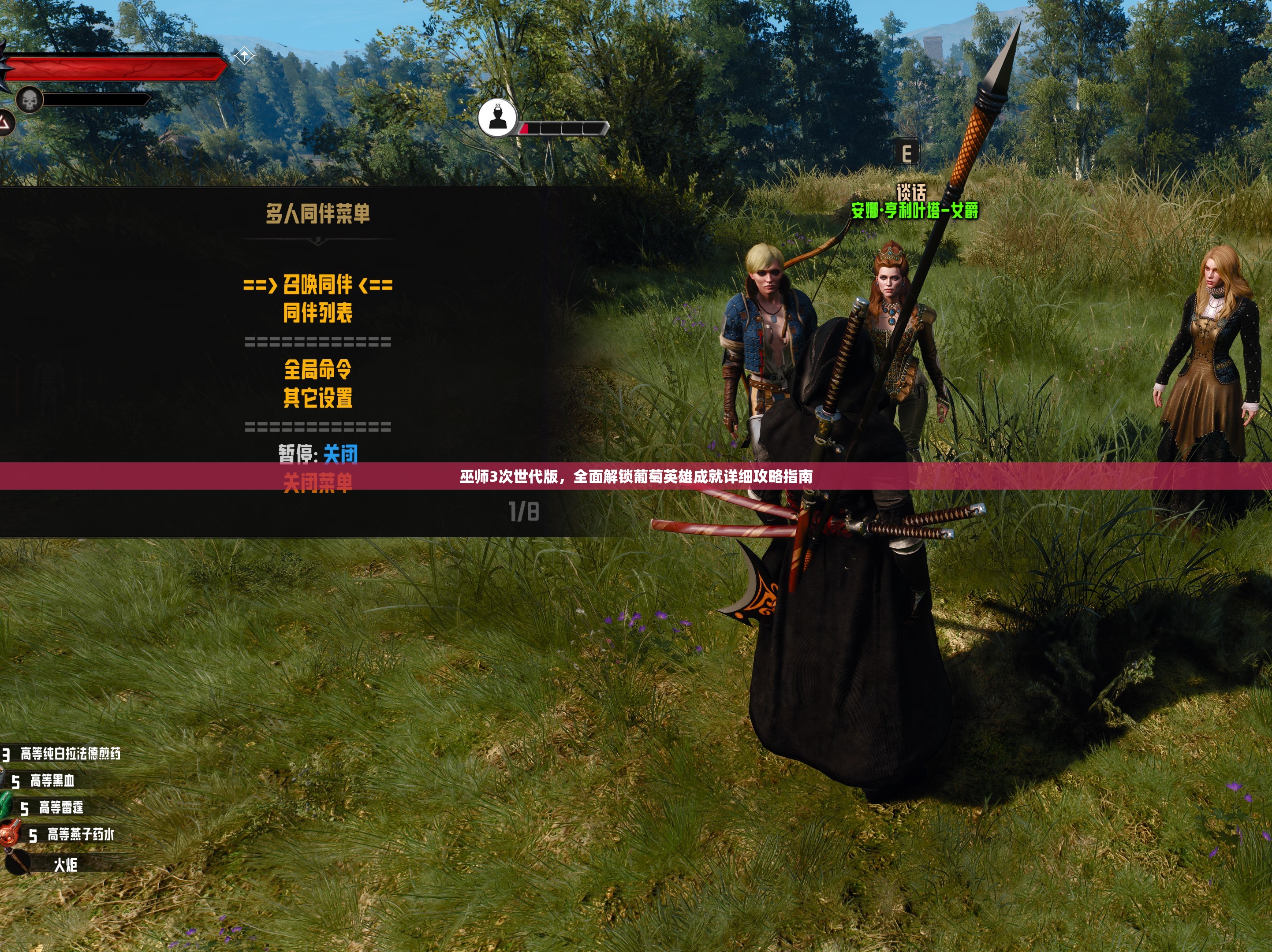 巫师3次世代版，全面解锁葡萄英雄成就详细攻略指南