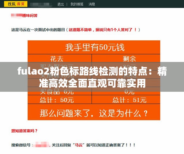 fulao2粉色标路线检测的特点：精准高效全面直观可靠实用