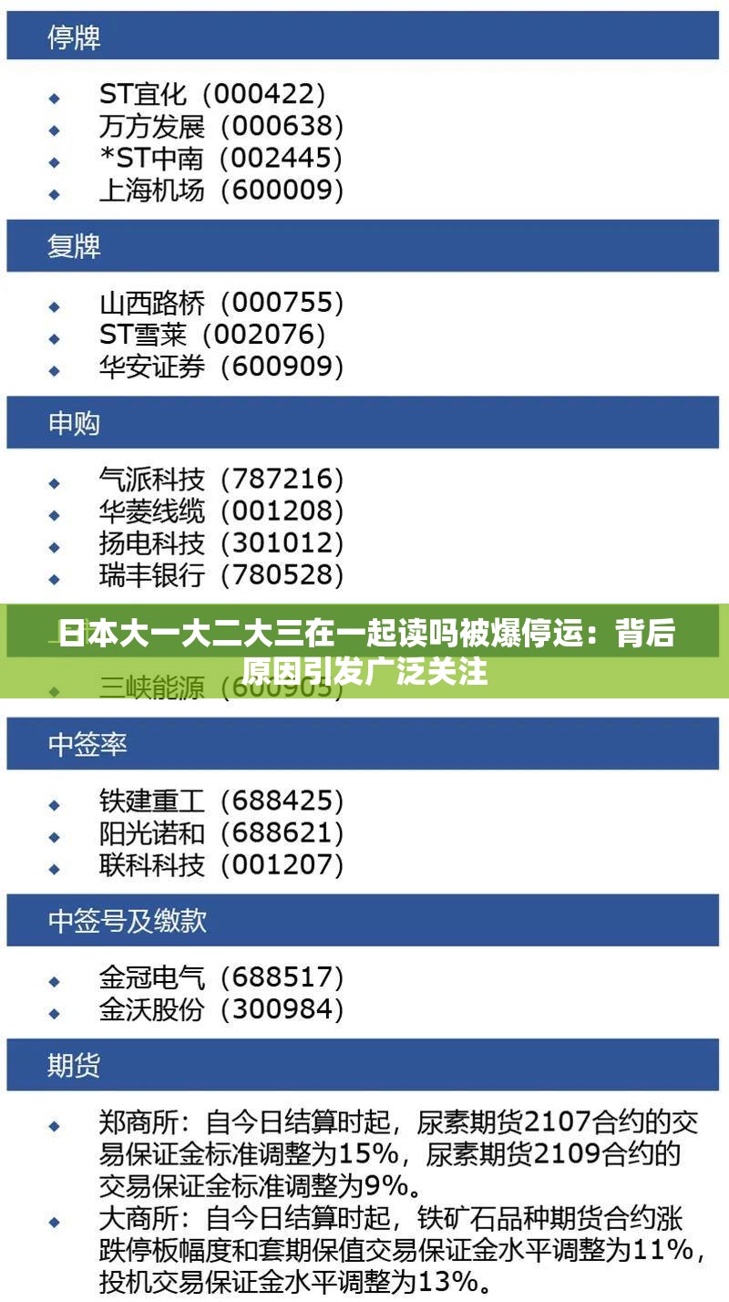 日本大一大二大三在一起读吗被爆停运：背后原因引发广泛关注