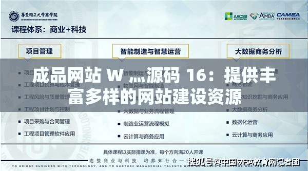 成品网站 W 灬源码 16：提供丰富多样的网站建设资源