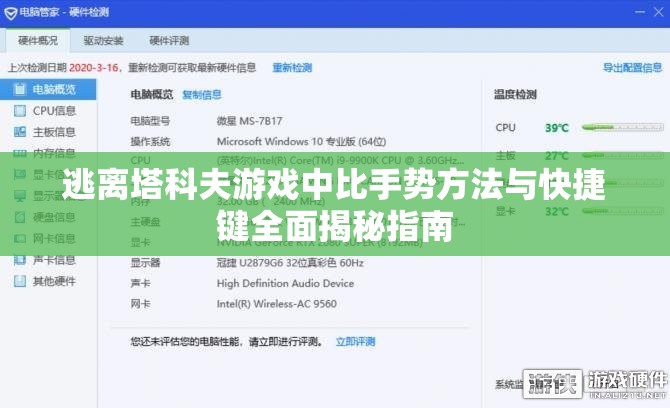 逃离塔科夫游戏中比手势方法与快捷键全面揭秘指南