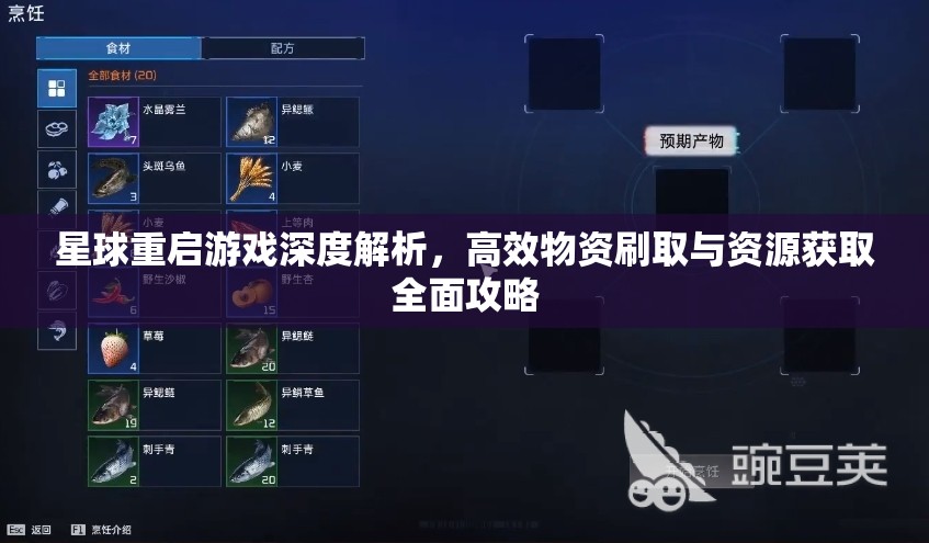 星球重启游戏深度解析，高效物资刷取与资源获取全面攻略