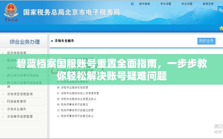 碧蓝档案国服账号重置全面指南，一步步教你轻松解决账号疑难问题