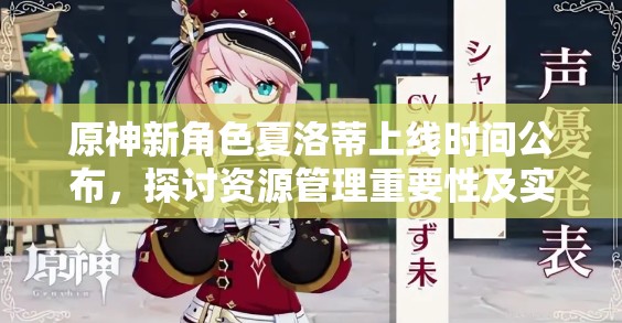 原神新角色夏洛蒂上线时间公布，探讨资源管理重要性及实施高效策略
