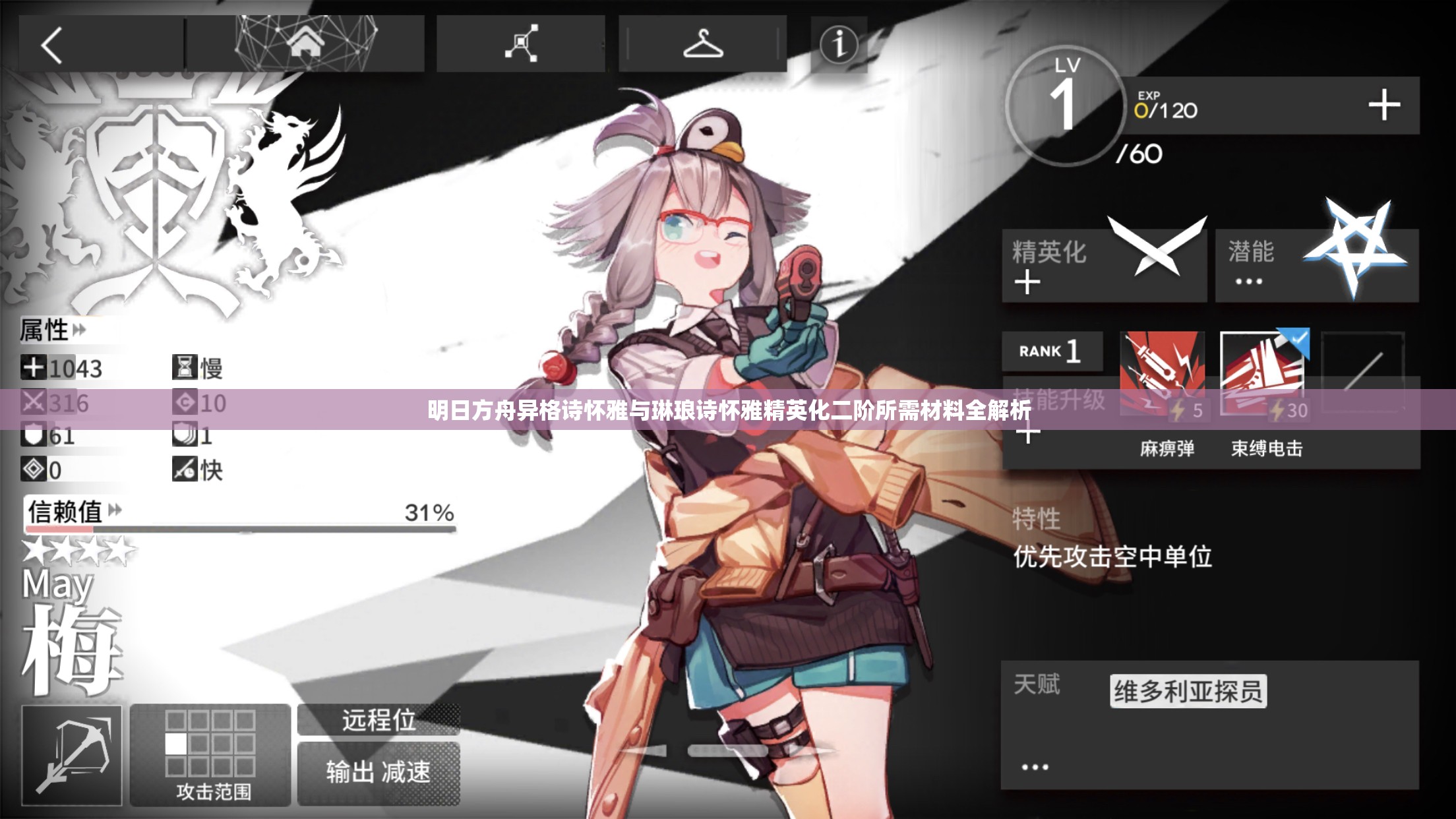 明日方舟异格诗怀雅与琳琅诗怀雅精英化二阶所需材料全解析