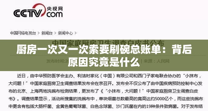 厨房一次又一次索要刷碗总账单：背后原因究竟是什么
