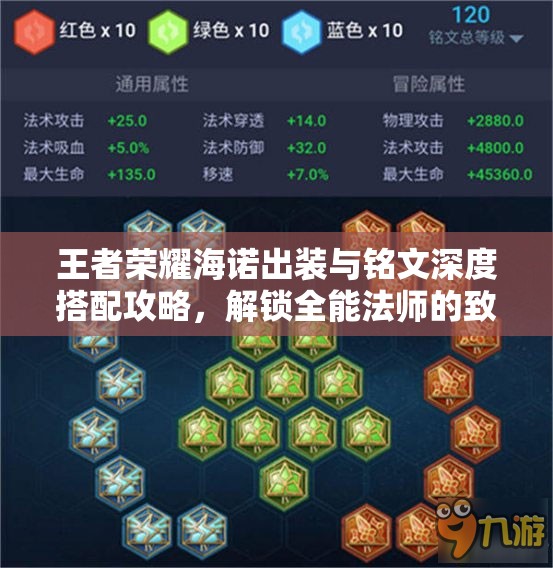 王者荣耀海诺出装与铭文深度搭配攻略，解锁全能法师的致胜秘籍