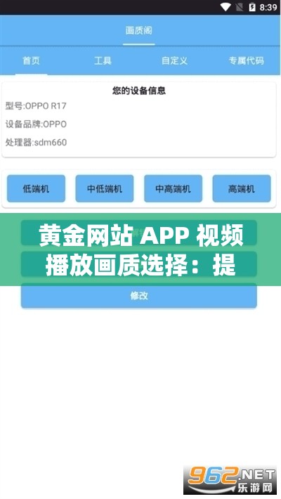 黄金网站 APP 视频播放画质选择：提供多种画质满足不同需求