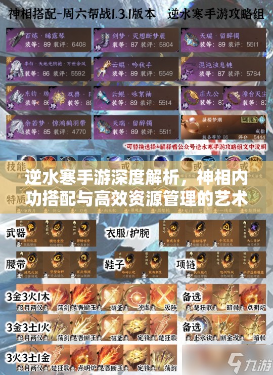 逆水寒手游深度解析，神相内功搭配与高效资源管理的艺术策略