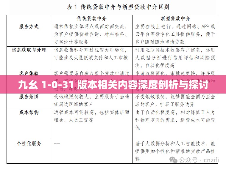 九幺 1-0-31 版本相关内容深度剖析与探讨