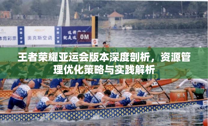 王者荣耀亚运会版本深度剖析，资源管理优化策略与实践解析