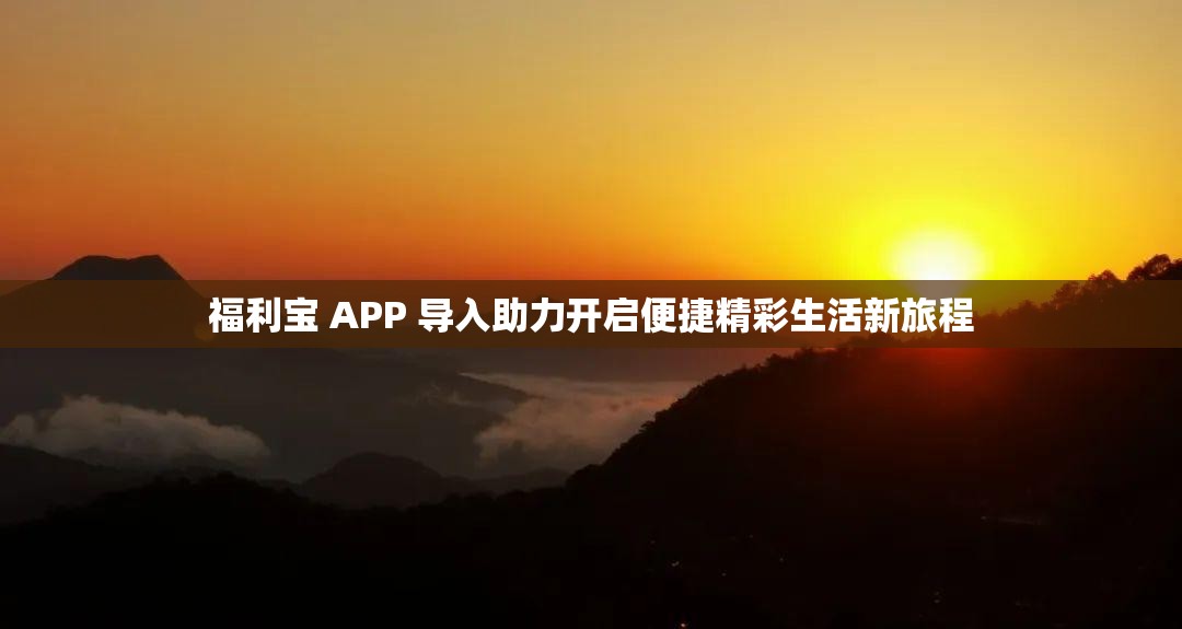 福利宝 APP 导入助力开启便捷精彩生活新旅程