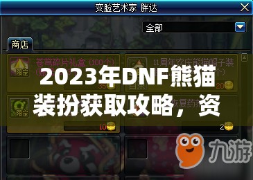2023年DNF熊猫装扮获取攻略，资源管理、高效使用技巧及防浪费策略