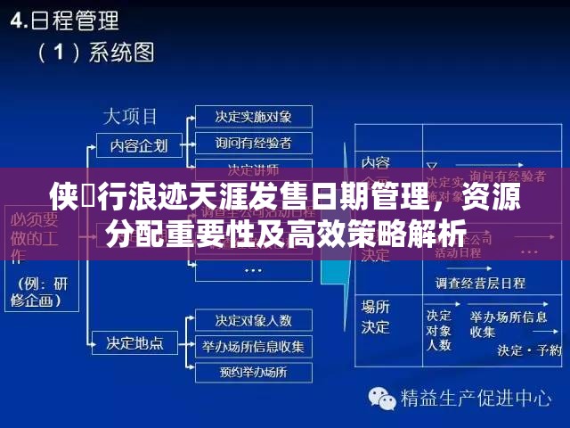 侠乂行浪迹天涯发售日期管理，资源分配重要性及高效策略解析