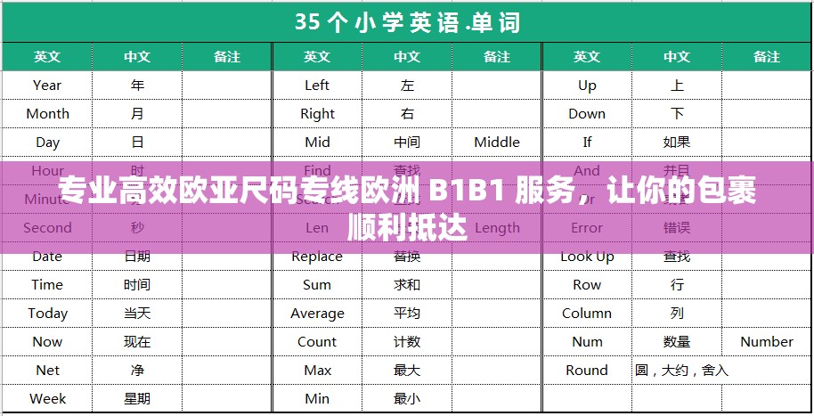 专业高效欧亚尺码专线欧洲 B1B1 服务，让你的包裹顺利抵达