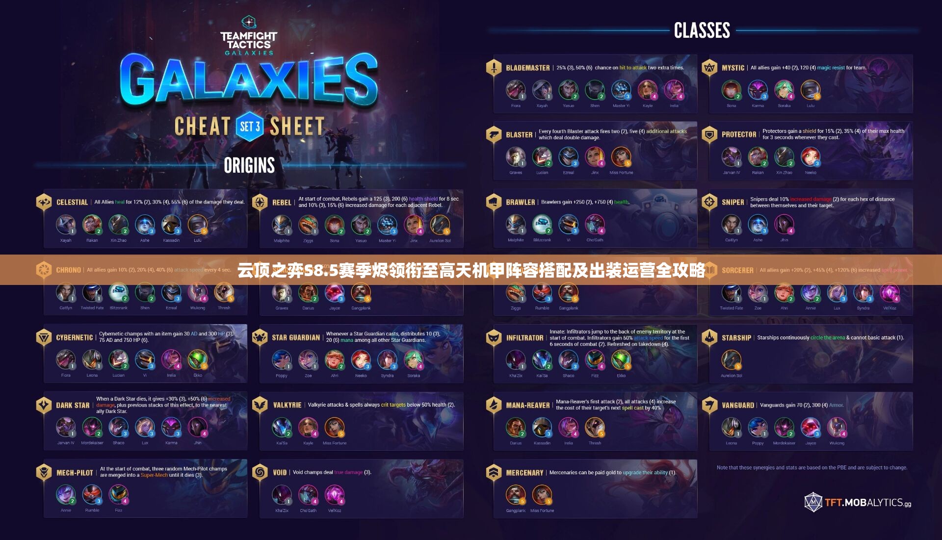 云顶之弈S8.5赛季烬领衔至高天机甲阵容搭配及出装运营全攻略