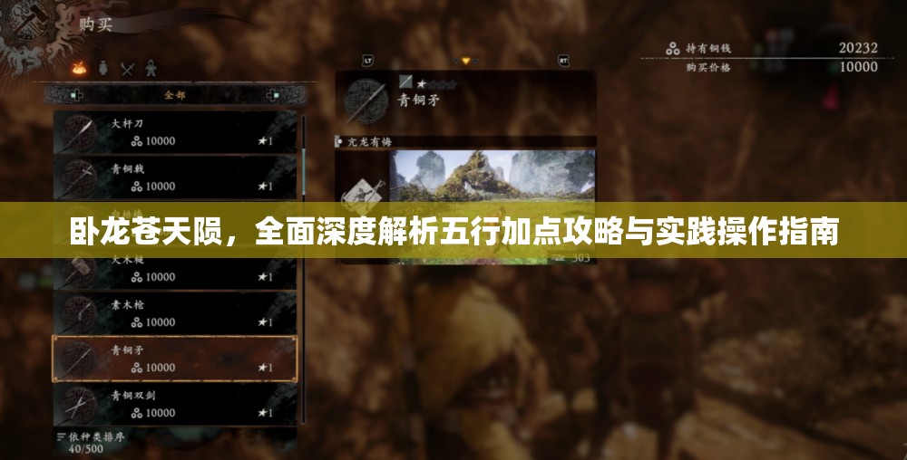卧龙苍天陨，全面深度解析五行加点攻略与实践操作指南