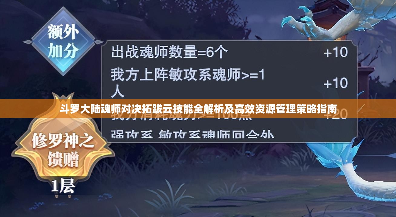 斗罗大陆魂师对决拓跋云技能全解析及高效资源管理策略指南