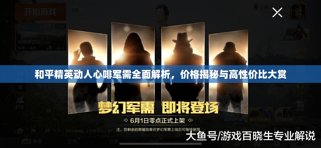 和平精英动人心啡军需全面解析，价格揭秘与高性价比大赏