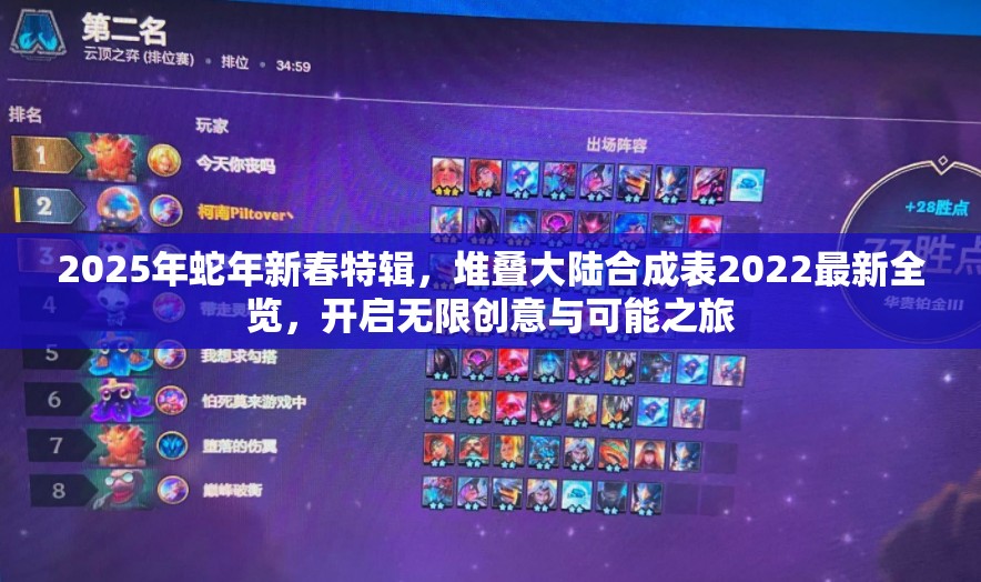 2025年蛇年新春特辑，堆叠大陆合成表2022最新全览，开启无限创意与可能之旅