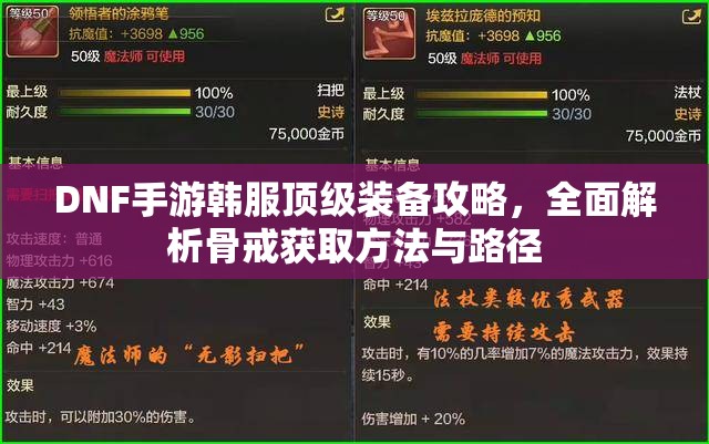 DNF手游韩服顶级装备攻略，全面解析骨戒获取方法与路径