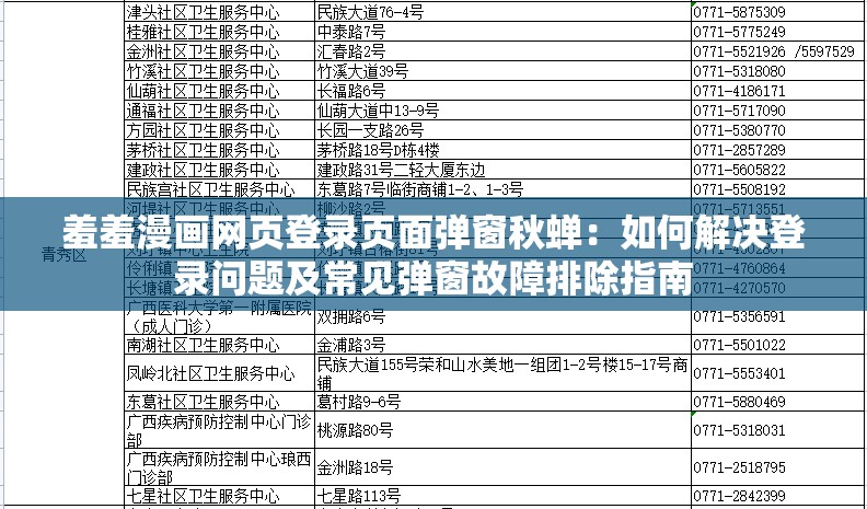 羞羞漫画网页登录页面弹窗秋蝉：如何解决登录问题及常见弹窗故障排除指南