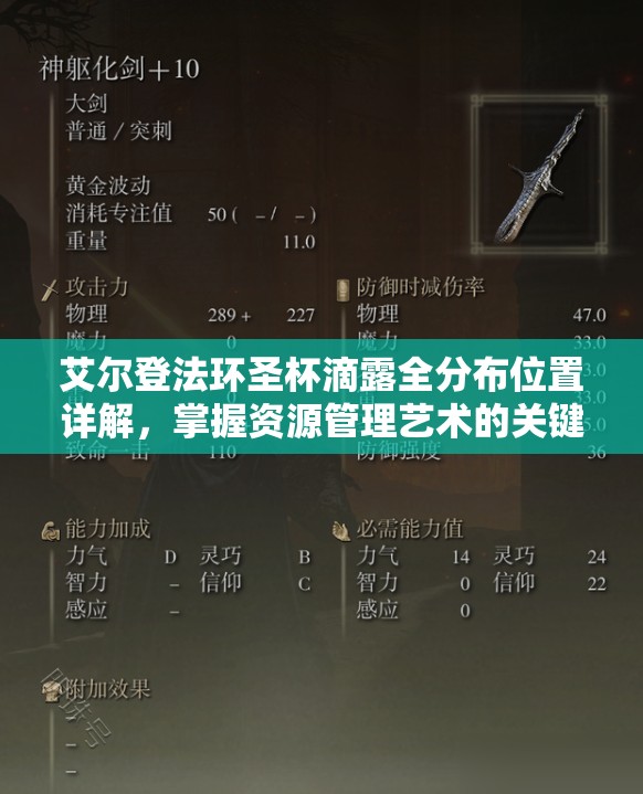 艾尔登法环圣杯滴露全分布位置详解，掌握资源管理艺术的关键