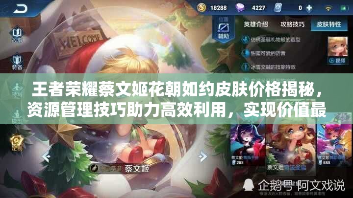 王者荣耀蔡文姬花朝如约皮肤价格揭秘，资源管理技巧助力高效利用，实现价值最大化