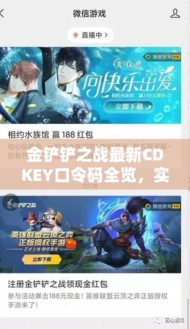 金铲铲之战最新CDKEY口令码全览，实现资源管理、高效利用与价值最大化策略
