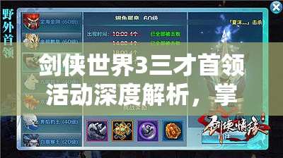 剑侠世界3三才首领活动深度解析，掌握资源管理艺术，制胜策略全览